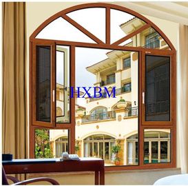Tissu pour rideaux en aluminium plaqué en bois composé à extrémité élevé Windows avec le double vitrage pour le marché du Mexique