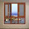 Windows en bois plaqué en aluminium économiseur d'énergie, Windows en aluminium intérieur pour les villas de luxe